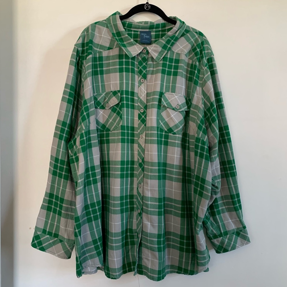 Harry Potter Slytherin Green and Grey Plaid Flannel - Torrid Exclusive